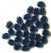 30 12mm Transparent Montana Blue Flat Oval Beads